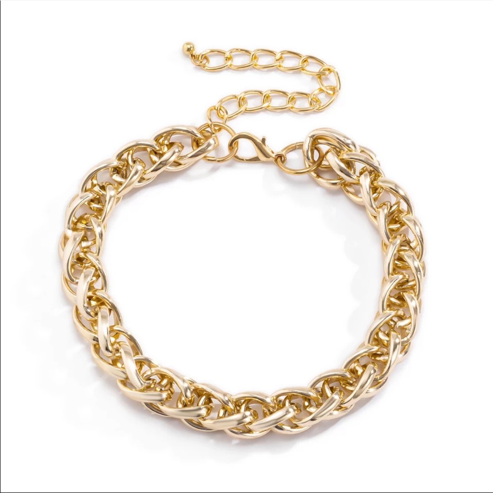 NEW 18K GOLD CHUNKY CHOKER NECKLACE - Picture 2 of 6